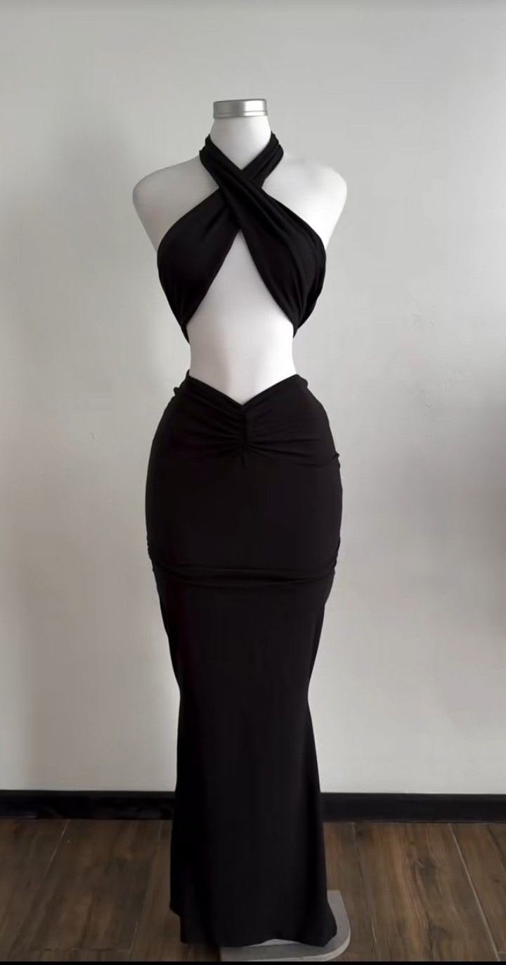 Halter Cutout Maxi Dress