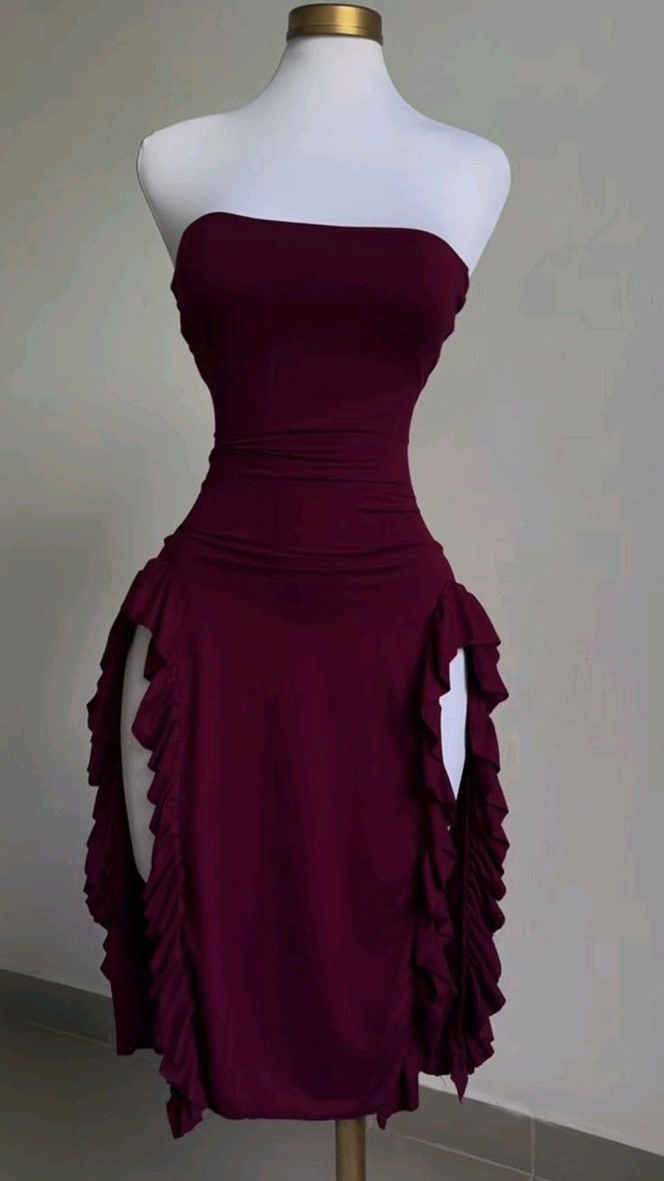 Ruffle Trim Mini Dress